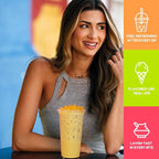Fanale Mango Popping Boba Pearls, Vegan, Non GMO, Gluten Free, Fat Free, Perfect for Bubble Tea, Smoothies, Ice Cream, Desserts, and Beverages 1lb x 12.