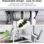 Bonsenkitchen Hand Blender, Immersion Blender with 2 Mixing Speed, Electric Handheld Mixer Portable Stick Mixer with Stainless Steel Blades for Soup, Smoothie, Puree, Baby Food