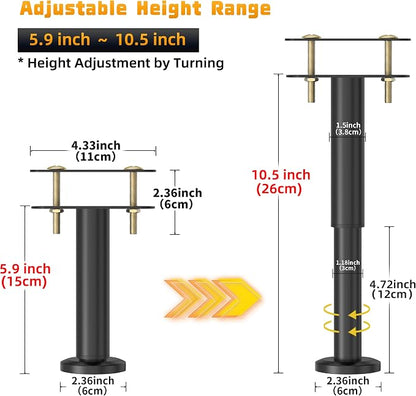 Wlrrcwdttc 4 Pcs Adjustable Height Bed Support Legs 5.9-10.5 inch, Bed Frame - Image 2