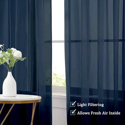 Chyhomenyc Sheer Curtains 63 Inch Length 2 Panels, Soft Airy, Rod Pocket - Image 7