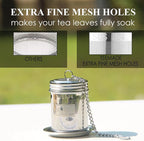 Tea Filter,Cooking Infuser with Extra Fine Mesh Tea Ball Strainers Threaded Connection 304 Stainless Steel with Extended Chain Hook to Brew Loose Leaf Tea,Spices & Seasonings(1 Pack)