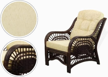 Malibu Lounge Set of 4: 2 Natural Rattan Wicker Chairs, Three-Seater Sofa - Image 4