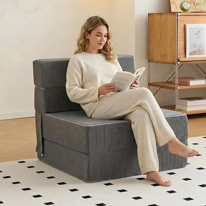 HJAHHSM Small Couch Boneless Futon Sleeper Sofa Bed Cloud Lounge Reading Chair - Image 2