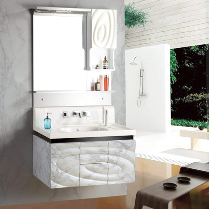 practicalWs Marble Paper Granite Gray/White Roll Kitchen Countertop Cabinet - Image 4