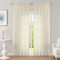 Cream Sheer Curtain 90 Inches Long 2 Panels Set, Solid Filmy Drapes by OWENIE