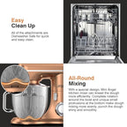 Mini Angel Stand Mixer,10-Speed 5QT Kitchen Electric Mixer,Tilt-Head Food Mixer with Dough Hook, Wire Whisk, Flat Beater, Stainless Steel Bowl (Champagne)
