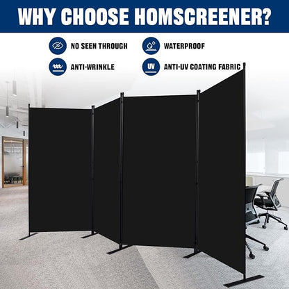 Room Divider 6FT Portable Room Dividers and Folding Privacy Screens, 4 Panel - Image 2