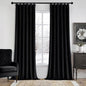 MIULEE Velvet Curtains 50W x 96L 2 Panels Black Blackout Curtains | Luxury by MIULEE