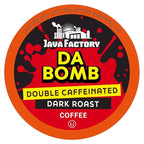 Java Factory Coffee Pods High Caffeine Coffee Compatible with K Cup Brewers Including 2.0, Da Bomb Extra Bold Double Caffeinated, 80 Count
