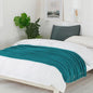 BOURINA Teal Throw Blanket 50 x90 Inches Throw Textured Solid Soft Sofa Throw by BOURINA