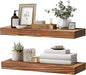 24x8x1.6 inch Floating Shelves Set of 2 – Solid Wood Rustic Brown Wall Mounted by YLYHSST