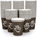 LITOPAK 400 Pack 8 oz Paper Cups, Brown Disposable Hot Coffee Cups for Party, Picnic, Travel, and Events