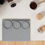 Espresso Tamping Mat, Coffee Tamper Mat, Espresso Mat for Counter, Silicone Tamper Mat, Food-grade, Non-Slip, Waterproof, Heat Resistant (Gray, 25x20x2cm)