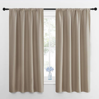 NICETOWN 2 Panels Blackout Curtains, Rod Pocket Thermal Insulated Curtains by NICETOWN