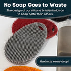 Silicone Sponge Dish Scrubber - Food Grade and Housecleaning - BPA Free Silicone Kitchen Scrubber [5 Pack Ovals Winter]
