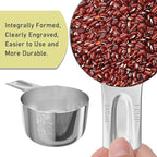 2PCS 1Cup (240ml, 8oz) Single Measuring Cup, Stainless Steel Measure Scoop, Metric and US Measurement, Dishwasher Safe
