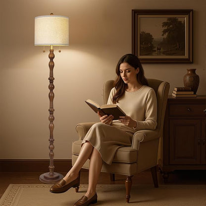 65.5" Natural Real Wood Floor Lamp - Image 4