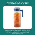 Takeya Airtight Pitcher - Everyday-Use Airtight Pitcher for Iced Tea & More - Clear Pitcher with Lid - Lightweight Kitchen Essential - Spill-Proof & Durable Kitchenware - 2 Quart, Avocado