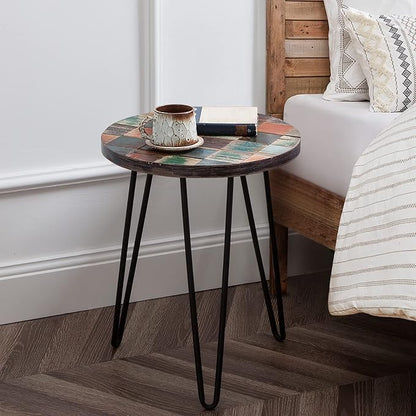 Greenage Reclaimed Wood End Table Bedroom - Image 4