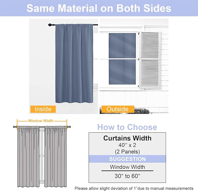 Simplebrand Ava Denim Blue Blackout Curtains - Image 8