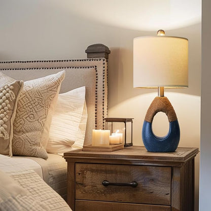 OYEARS 19" Table Lamp for Living Room, Boho Lamp for Bedroom, Bedside for - Image 7