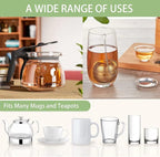 Tea Strainer Tea Infuser for Loose Tea, Tea Steeper 304 Stainless Steel Tea Mesh Strainer with Lid and Drip Tray, 2 Pack Tea Diffuser with Chain Hook, Tea Ball to Brewing Steeping Loose Leaf