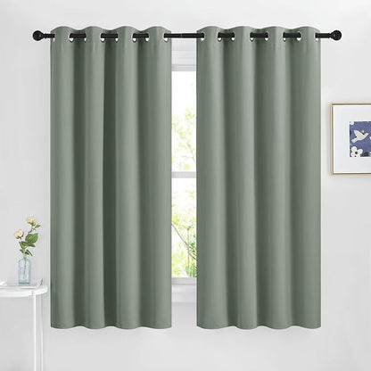 NICETOWN Sage Green Blackout Curtains 63 inch Length by NICETOWN