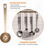 HARFINGTON 3pcs Coffee Scoop Spoon 2tbsp (6tsp, 30ml) 304 Stainless Steel Long Handle Teaspoon/Tablespoon Measuring Spoons Scoops for Tea Sugar Kitchen, Rose Gold