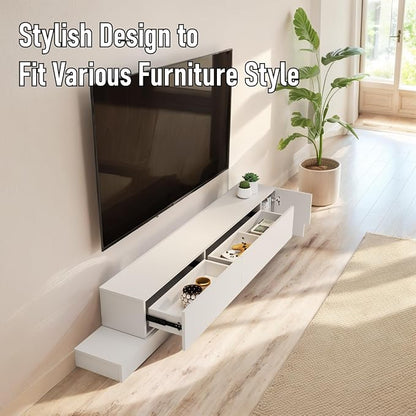 Retractable TV Shelf, Solid Wood Minimalist TV Stand, Mid-Century TV Console - Image 7