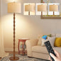 QIYIZM Wood Floor Lamp for Living Room, Vintage Standing Lamp by QIYIZM