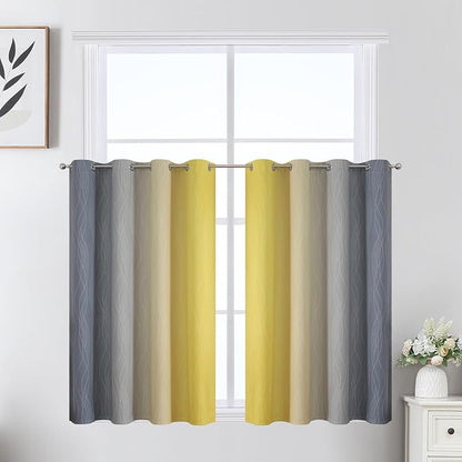 Grey and Yellow Ombre Blackout Curtains - Image 2