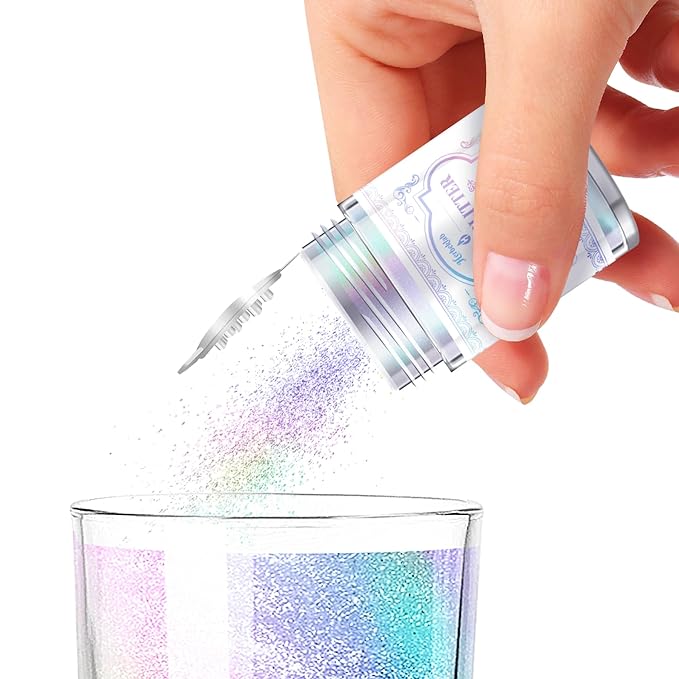 Iridescent Edible Glitter for Cocktails - Herbeklab Rainbow Luster Dust Edible Iridescent Drink Glitter Food Grade Shimmer Powder for Beverage Chocolate, 5g