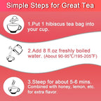 FullChea - Hibiscus Tea Bags, 50 Teabags, 2g/bag - Premium Hibiscus Flower Tea Bag - Cultivated From Nigeria - Non-GMO - Caffeine-free - Rich in Antioxidants & Support Digestion