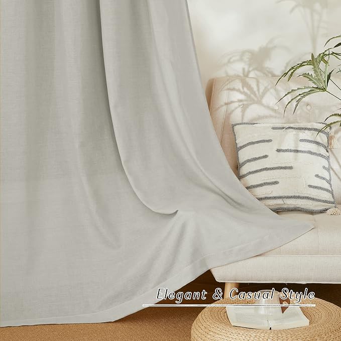 NICETOWN Rustic Linen 102 inch Long Curtains - Image 6
