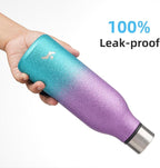 Insulated Water Bottle with Strap,18 oz Double Wall Stainless Steel Vacuum Bottles Metal Water Flask,Sparkling Purple Green