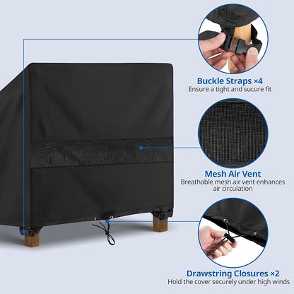 SunPatio Waterproof Outdoor Chaise Lounge Cover, 2 Pack Patio Lounge Chair - Image 5