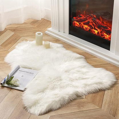 Ashler Faux Fur Rug, 2.3 x 3.3 Ft, Machine Washable | Fluffy Sheepskin Fur by AshlerHomeDeco