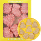 8 Piece Christmas Cookie Cutters, 3d Raised Design Gingerbread Cookie Stamps, Cookie Cutter Set suitable for Frosting Decoration, Mini Pie Molds, Apple Pie Pastry Biscuit Cutter (Christmas-F)