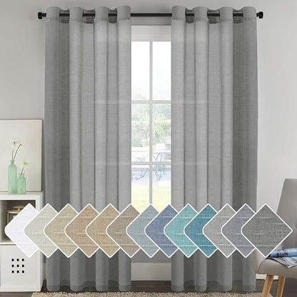 H.VERSAILTEX Natural Linen Blended Window Curtain Panels by HVERSAILTEX