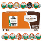 Fresh Roasted Coffee, USDA Organic Variety Pack | 96 Pods for K Cup Brewers