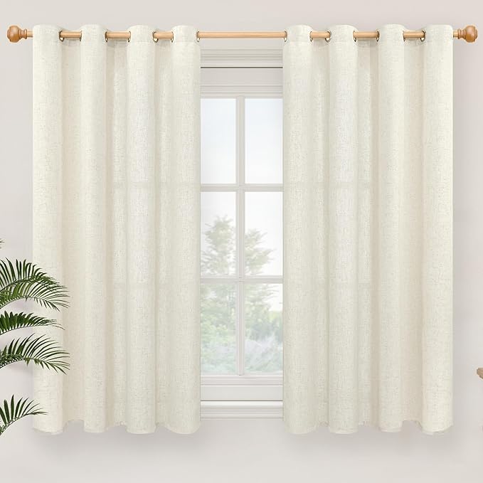YoungsTex Linen Curtains 54 Inch Length 2 Panels by YoungsTex