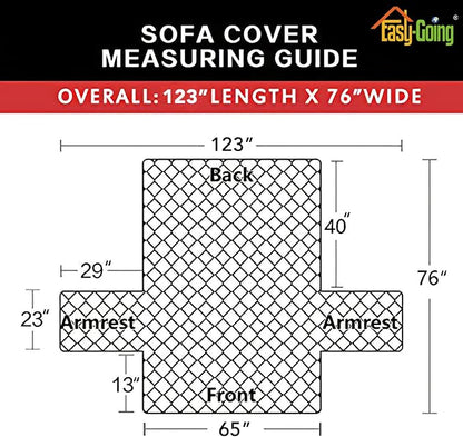 Easy-Going Reversible Couch Cover, 3 Cushion Sofa, Ivory/Ivory | Machine - Image 6