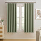 Sage Green Pinche Pleat Curtains 45 Inches Long Thermal Insulated Dark Black by KEQIAOSUOCAI