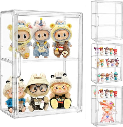 Attelite Acrylic Display Cases for Collectibles, 4 Pack 3 Layer Clear Display by Attelite