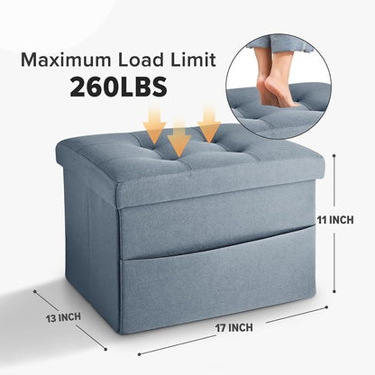 LINMAGCO Storage Ottoman Folding Foot Stool Ottoman - Image 2