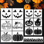 Halloween Stencils Pumpkin Face Stencils Pumpkin Stencil for Painting on Wood Door Mats Fabrics Crafts Decor