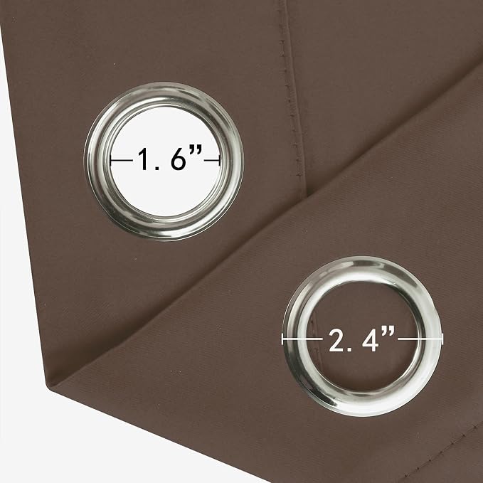 Chocolate Brown Blackout Curtains 34 x 84 Inch Length/Set of 2 Curtain - Image 5
