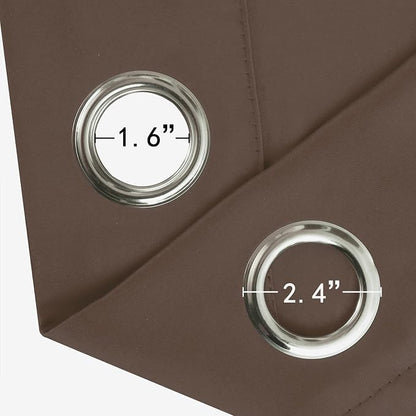 Chocolate Brown Blackout Curtains 34 x 84 Inch Length/Set of 2 Curtain - Image 5