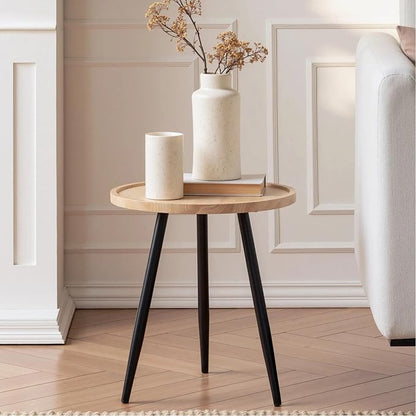 VECELO Modern Side Table, Round Small End Table, Exclusively Designed by VECELO