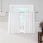 White Short Linen Curtains 40 Inch Length 2 Panels Back Tab Rod Pocket Semi by Nanspring